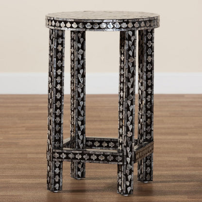 bali & pari - Elara End Table in Mosaic Black/White - F242-FT17-Side Table view 8