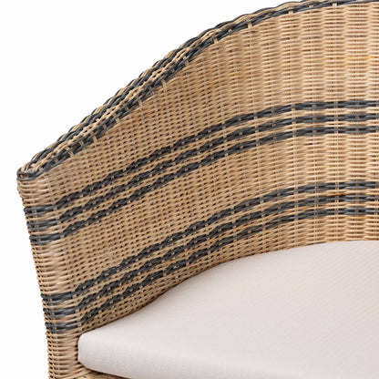 bali & pari  - Elda Arm Chair in Natural Brown/Blue - Elda-Natural/Blue Stripes-Rattan-Cushion-DC view 5
