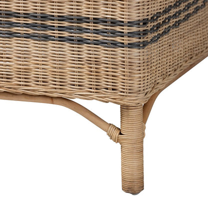 bali & pari  - Elda Arm Chair in Natural Brown/Blue - Elda-Natural/Blue Stripes-Rattan-Cushion-DC view 6