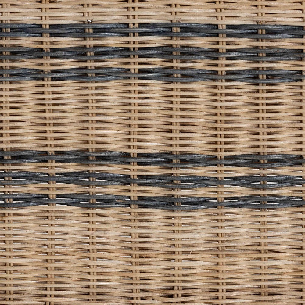 bali & pari  - Elda Arm Chair in Natural Brown/Blue - Elda-Natural/Blue Stripes-Rattan-Cushion-DC view 7