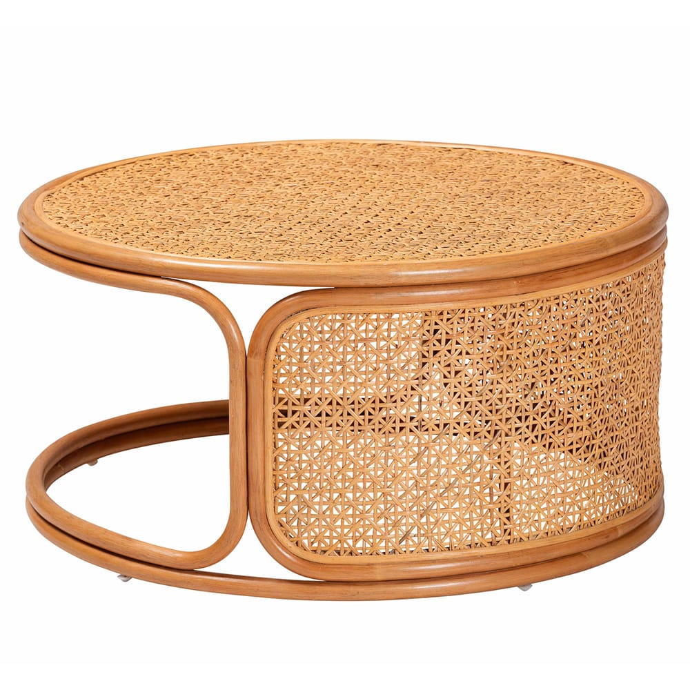 bali & pari - Eldon Coffee Table in Honey - Eldon-Light Honey Rattan-Large-CT view 2