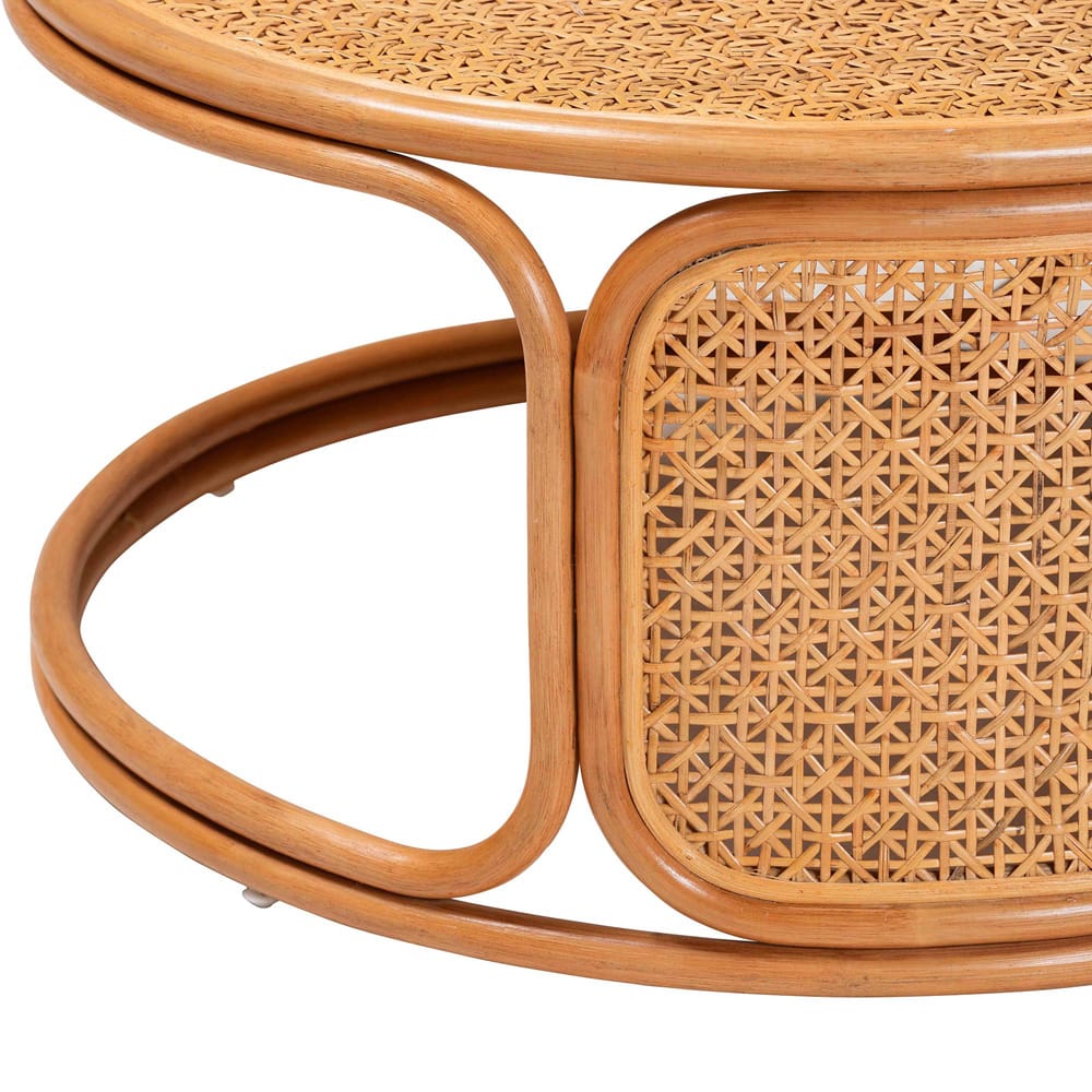 bali & pari - Eldon Coffee Table in Honey - Eldon-Light Honey Rattan-Large-CT view 3