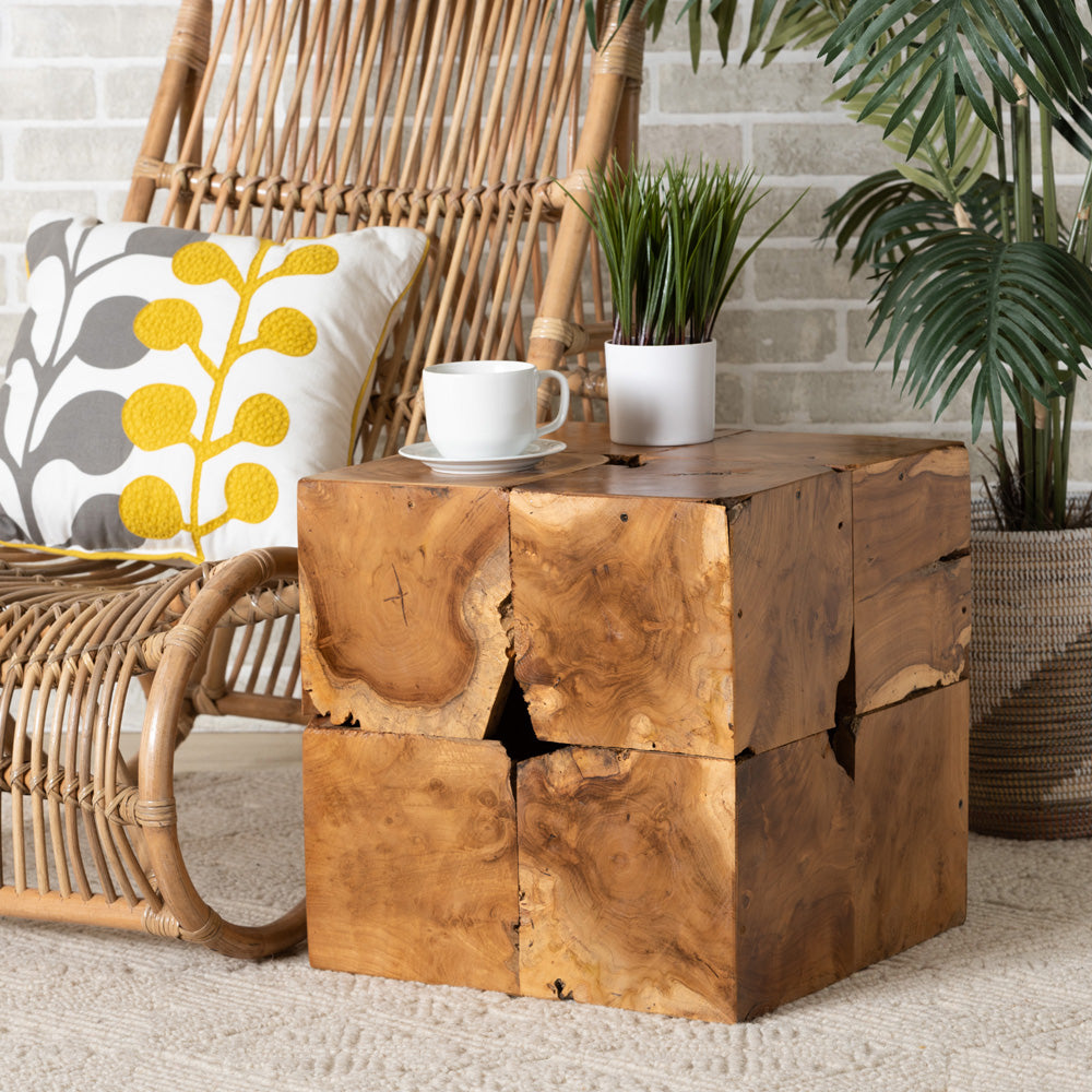 bali & pari - Eldora End Table in Natural Brown - 12738-Teak-ET view 5
