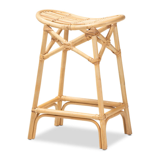 bali & pari - Elgon Counter Stool in Natural Brown - Elgon-Rattan-CS view 1