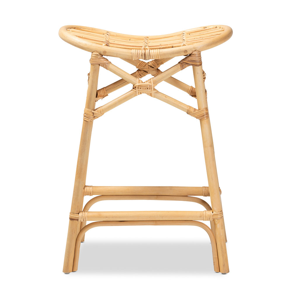 bali & pari - Elgon Counter Stool in Natural Brown - Elgon-Rattan-CS view 2