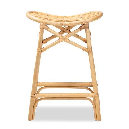bali & pari - Elgon Counter Stool in Natural Brown - Elgon-Rattan-CS view 2
