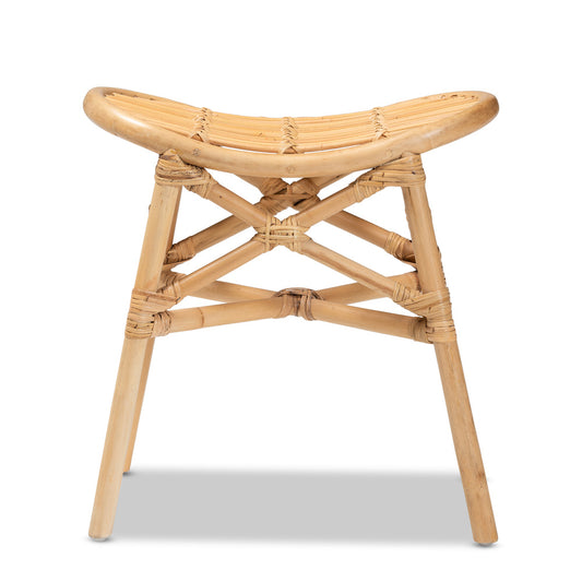 bali & pari - Elgon Footstool in Natural Brown - Elgon-Rattan-Footstool view 2