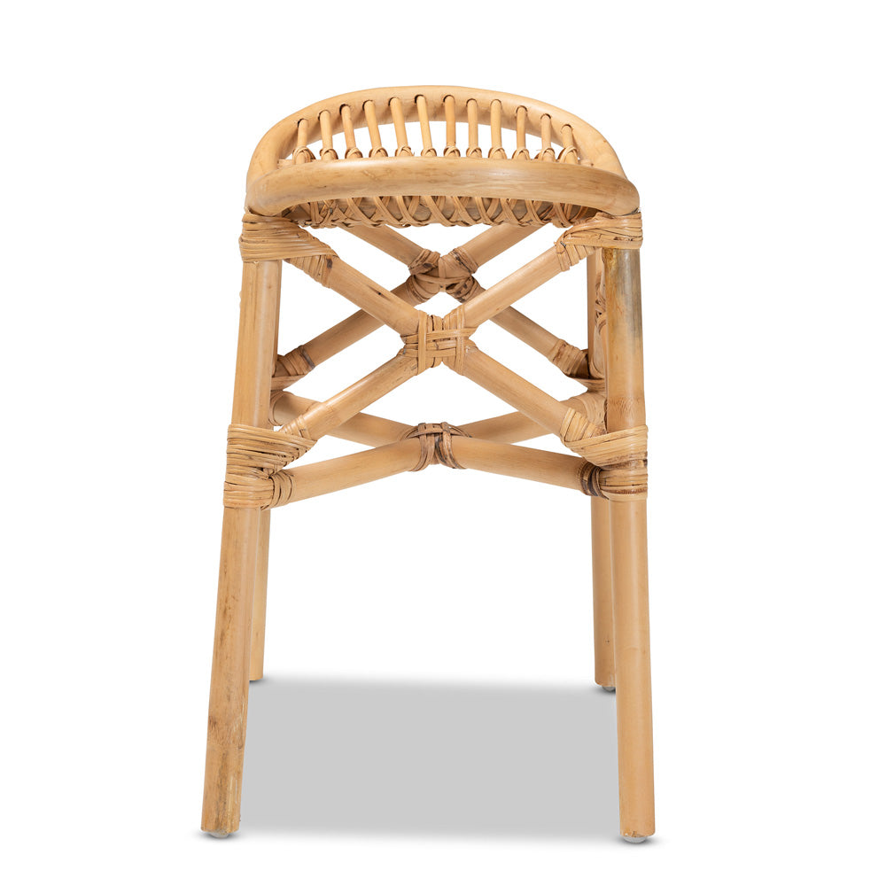 bali & pari - Elgon Footstool in Natural Brown - Elgon-Rattan-Footstool view 3