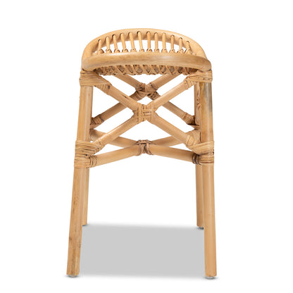 bali & pari - Elgon Footstool in Natural Brown - Elgon-Rattan-Footstool view 3