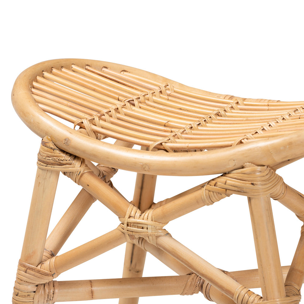 bali & pari - Elgon Footstool in Natural Brown - Elgon-Rattan-Footstool view 4