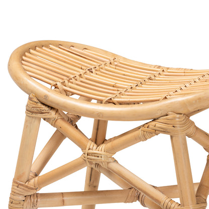 bali & pari - Elgon Footstool in Natural Brown - Elgon-Rattan-Footstool view 4