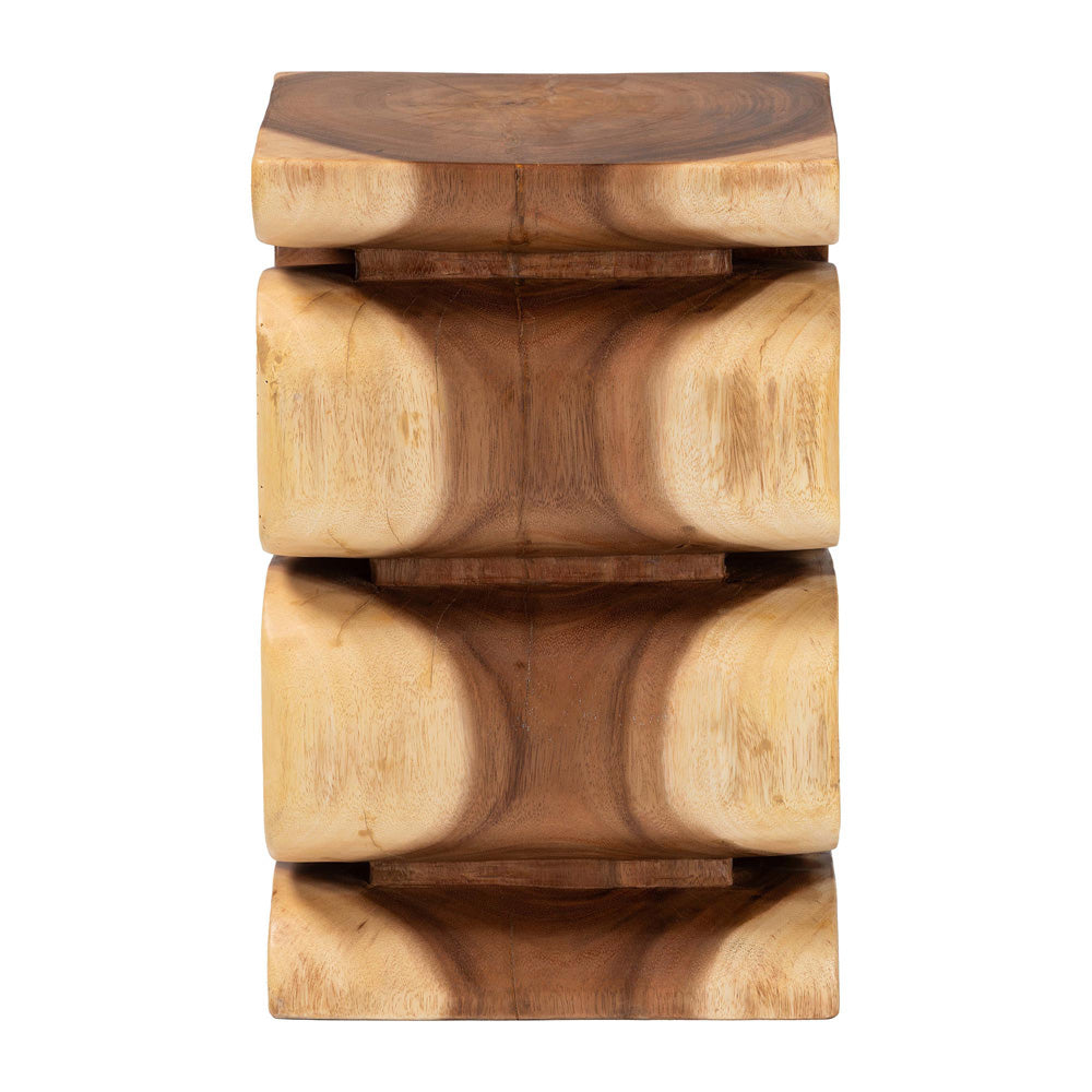 bali & pari - Eliada End Table in Natural Brown - Suar S/T 010-Natural-Side Table view 3