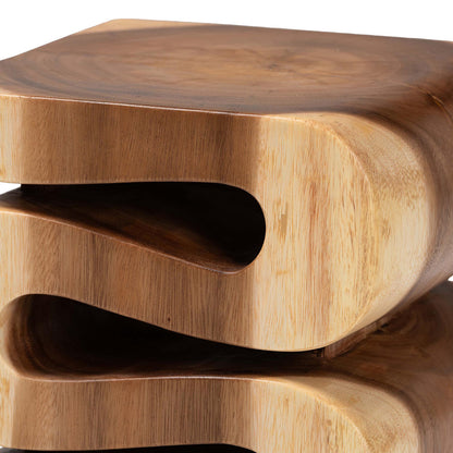 bali & pari - Eliada End Table in Natural Brown - Suar S/T 010-Natural-Side Table view 4