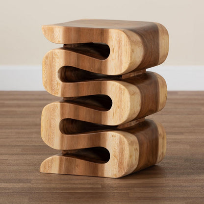 bali & pari - Eliada End Table in Natural Brown - Suar S/T 010-Natural-Side Table view 9