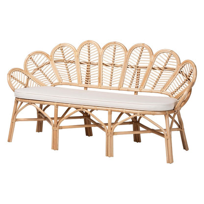 bali & pari - Eliava Bench in Natural Brown - Flower-Natural-Bench view 1