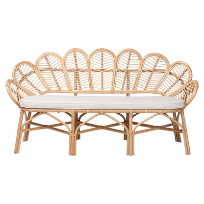 bali & pari - Eliava Bench in Natural Brown - Flower-Natural-Bench view 2
