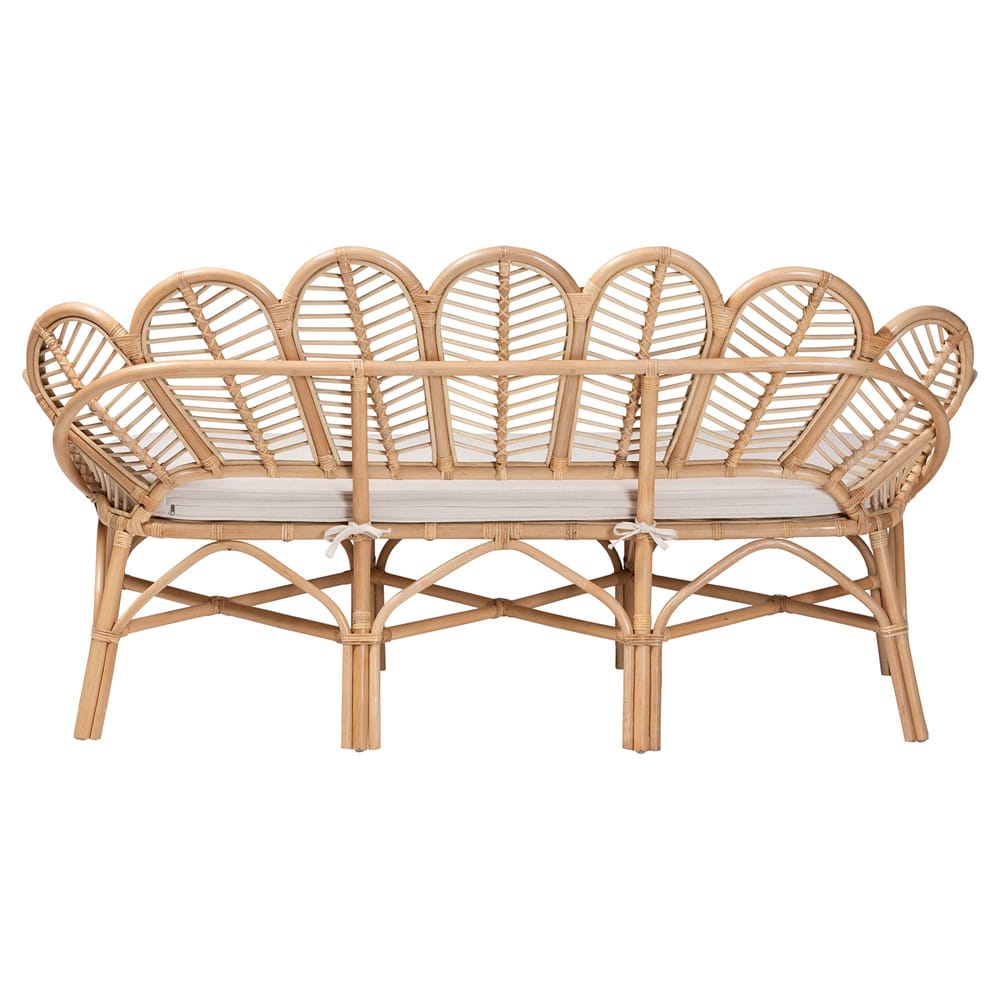 bali & pari - Eliava Bench in Natural Brown - Flower-Natural-Bench view 4