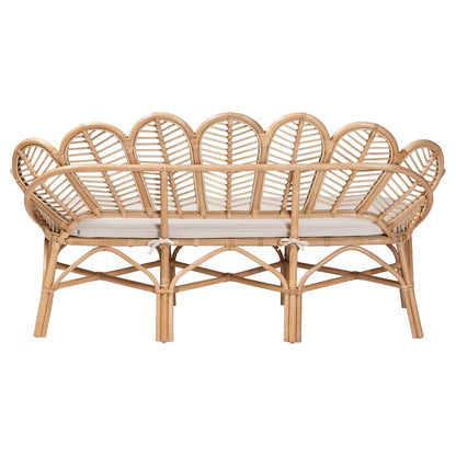 bali & pari - Eliava Bench in Natural Brown - Flower-Natural-Bench view 4