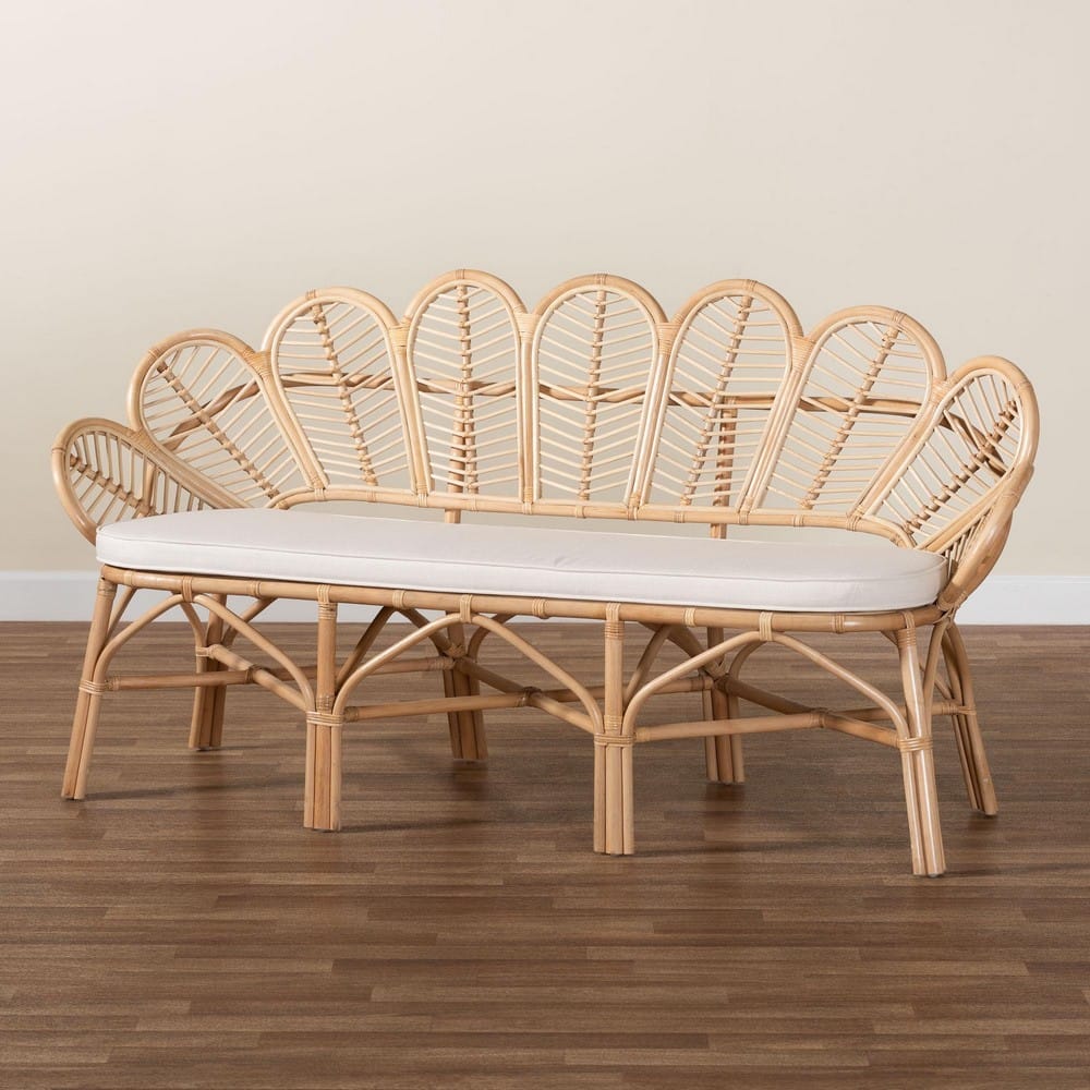 bali & pari - Eliava Bench in Natural Brown - Flower-Natural-Bench view 9