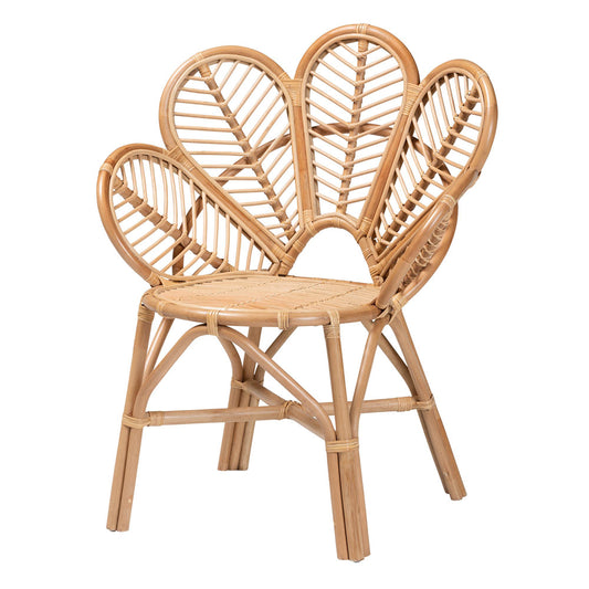 bali & pari - Eliava Chair in Natural Brown - Flower-Natural-AC view 1