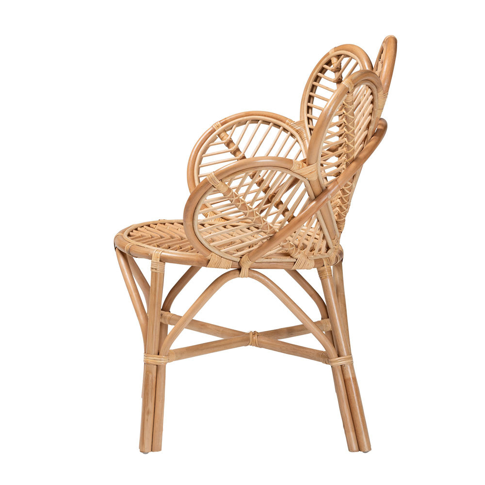 bali & pari - Eliava Chair in Natural Brown - Flower-Natural-AC view 3