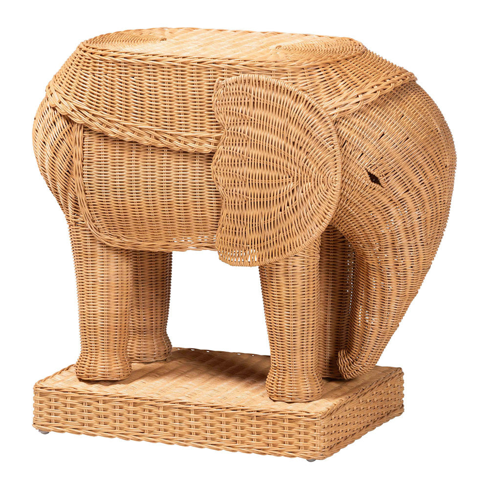 bali & pari - Elissa End Table in Light Honey - Elephant-Light Honey Rattan-ET view 1