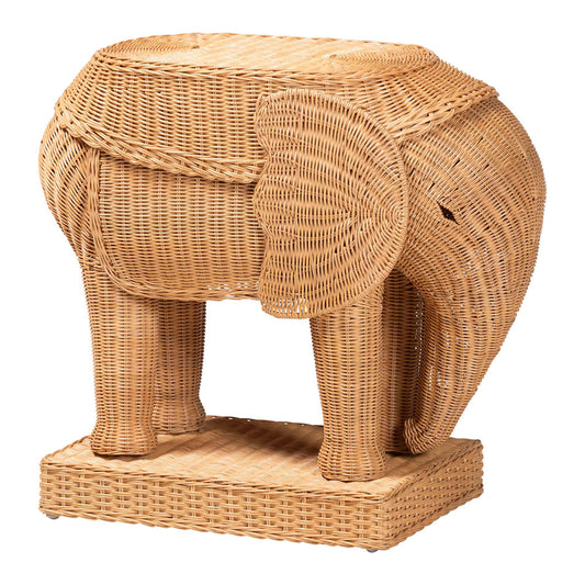 bali & pari - Elissa End Table in Light Honey - Elephant-Light Honey Rattan-ET view 1