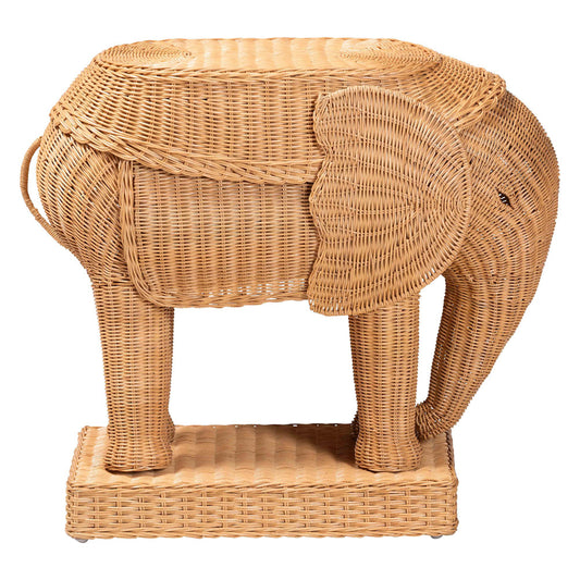 bali & pari - Elissa End Table in Light Honey - Elephant-Light Honey Rattan-ET view 2