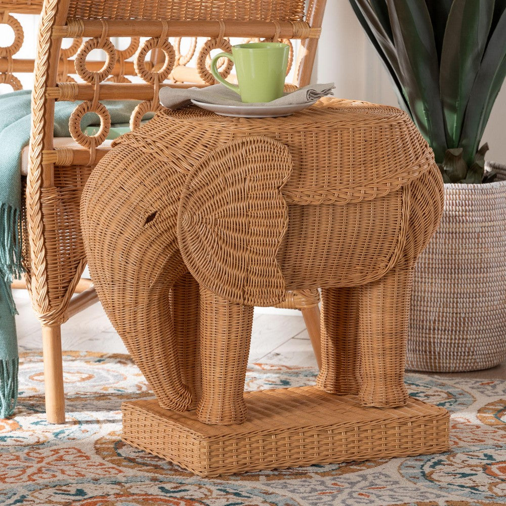 bali & pari - Elissa End Table in Light Honey - Elephant-Light Honey Rattan-ET view 7