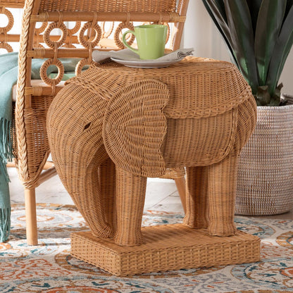 bali & pari - Elissa End Table in Light Honey - Elephant-Light Honey Rattan-ET view 7