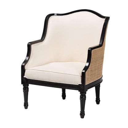 bali & pari - Elizette Chair in Beige/Black - SEA689-Black wood-BM02/White-F00 view 1