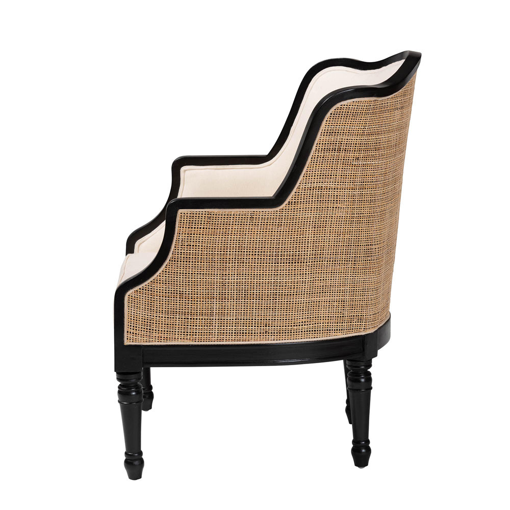 bali & pari - Elizette Chair in Beige/Black - SEA689-Black wood-BM02/White-F00 view 3