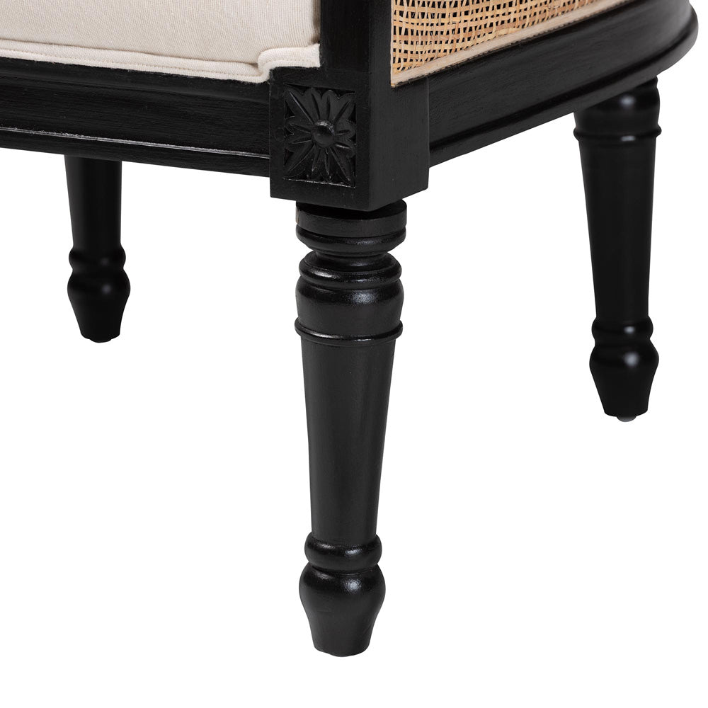 bali & pari - Elizette Chair in Beige/Black - SEA689-Black wood-BM02/White-F00 view 6