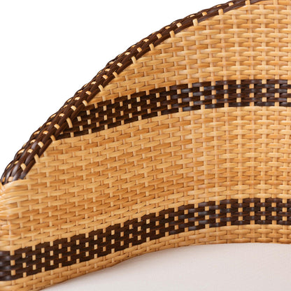 bali & pari  - Elma Dining Chair in Natural Brown/Dark Brown - Elma-Natural/Brown Stripes-Rattan-Cushion-DC view 5