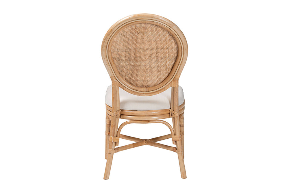 bali & pari - Elmer Dining Chair - Elmer-Natural Rattan-White Cushion-DC view 4