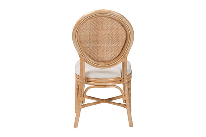 bali & pari - Elmer Dining Chair - Elmer-Natural Rattan-White Cushion-DC view 4