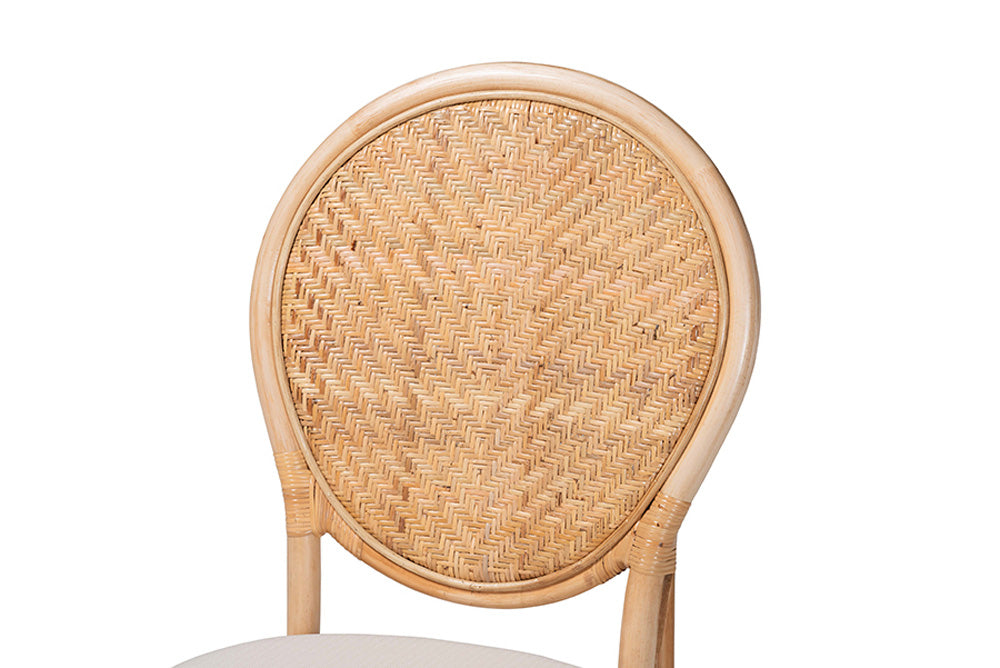 bali & pari - Elmer Dining Chair - Elmer-Natural Rattan-White Cushion-DC view 6