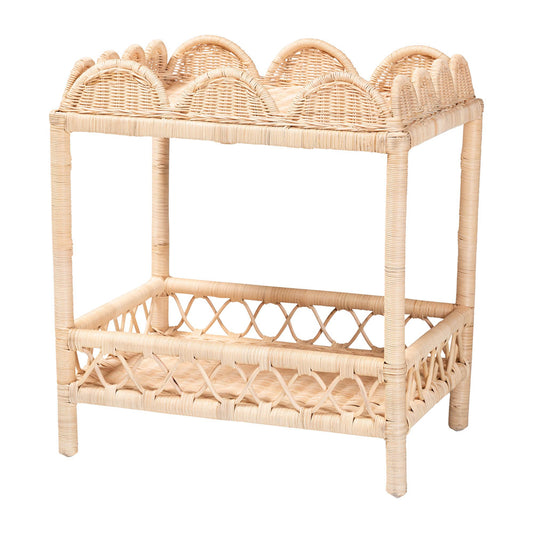 bali & pari  - Eloisa End Table in Natural Brown - WS157-Natural Rattan-ET view 1