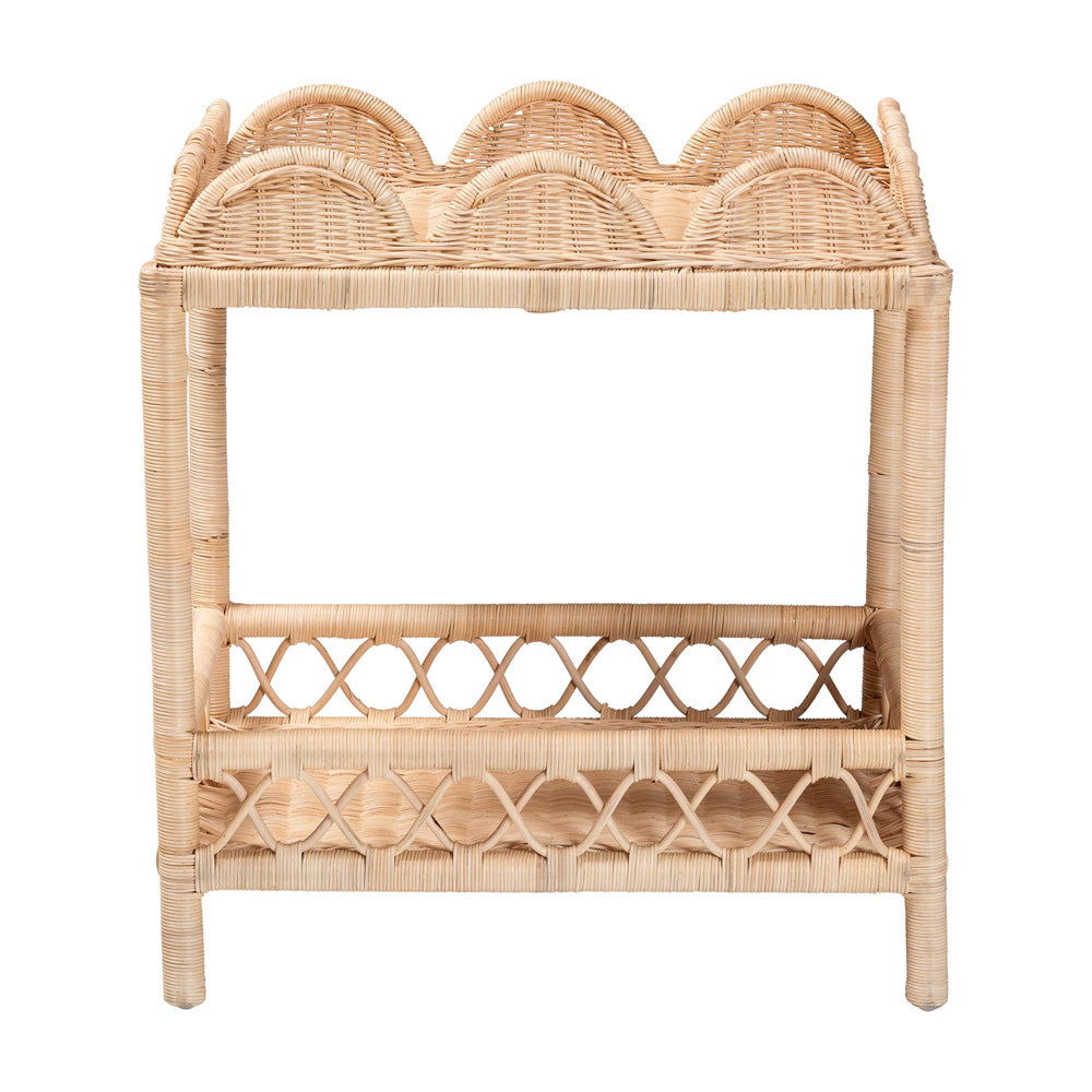 bali & pari  - Eloisa End Table in Natural Brown - WS157-Natural Rattan-ET view 2