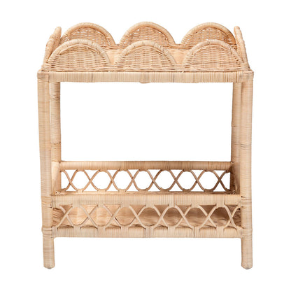bali & pari  - Eloisa End Table in Natural Brown - WS157-Natural Rattan-ET view 2