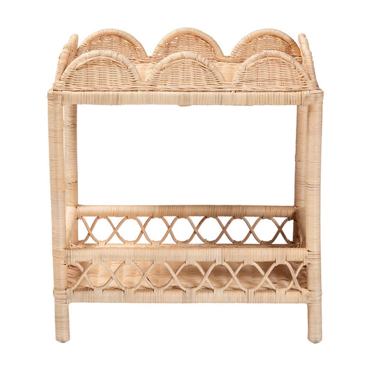 bali & pari  - Eloisa End Table in Natural Brown - WS157-Natural Rattan-ET view 2
