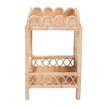 bali & pari  - Eloisa End Table in Natural Brown - WS157-Natural Rattan-ET view 3
