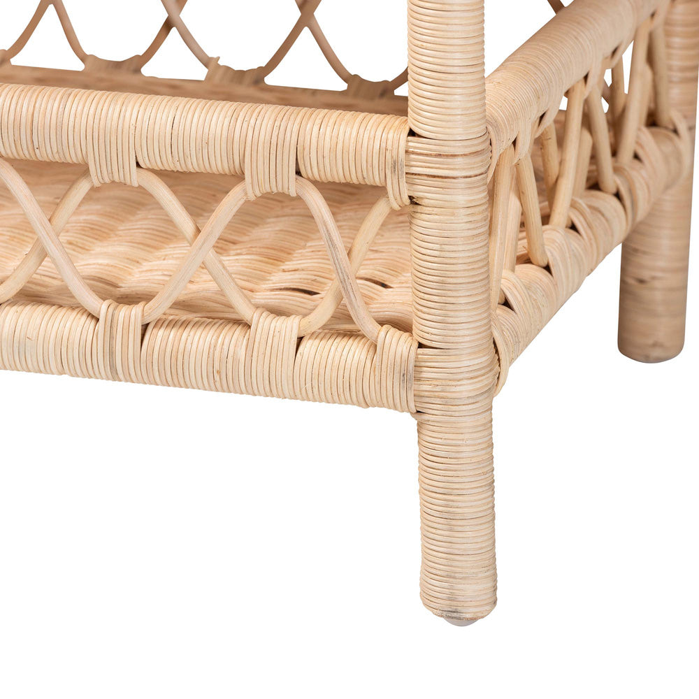 bali & pari  - Eloisa End Table in Natural Brown - WS157-Natural Rattan-ET view 5