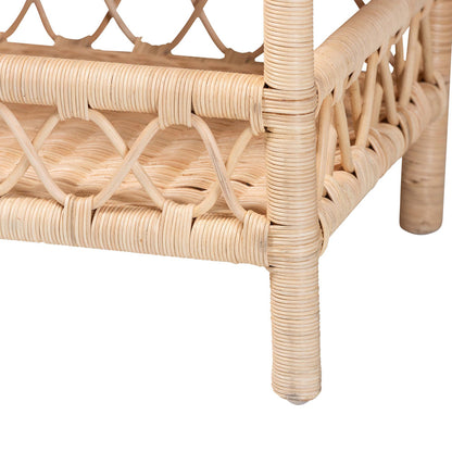 bali & pari  - Eloisa End Table in Natural Brown - WS157-Natural Rattan-ET view 5