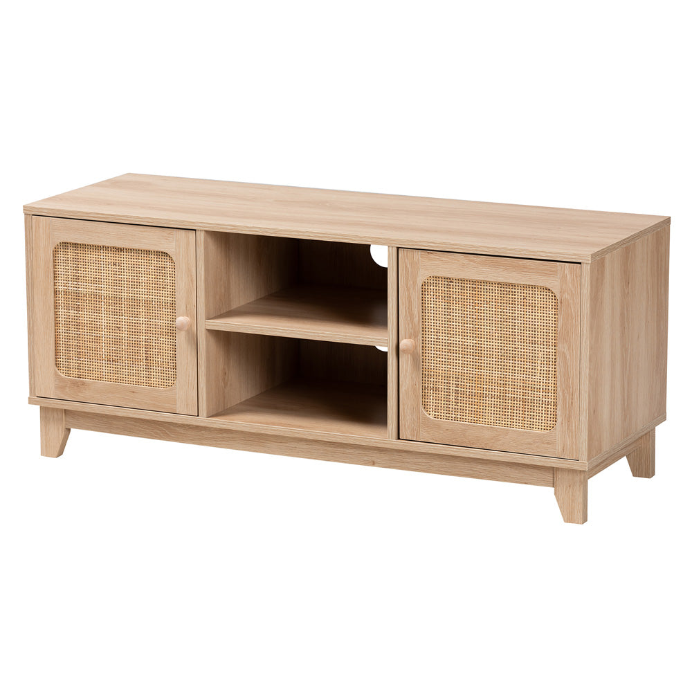 bali & pari - Elsbeth TV Stand in Light Brown/Natural Brown - LC22040702-Rattan-TV Stand view 1