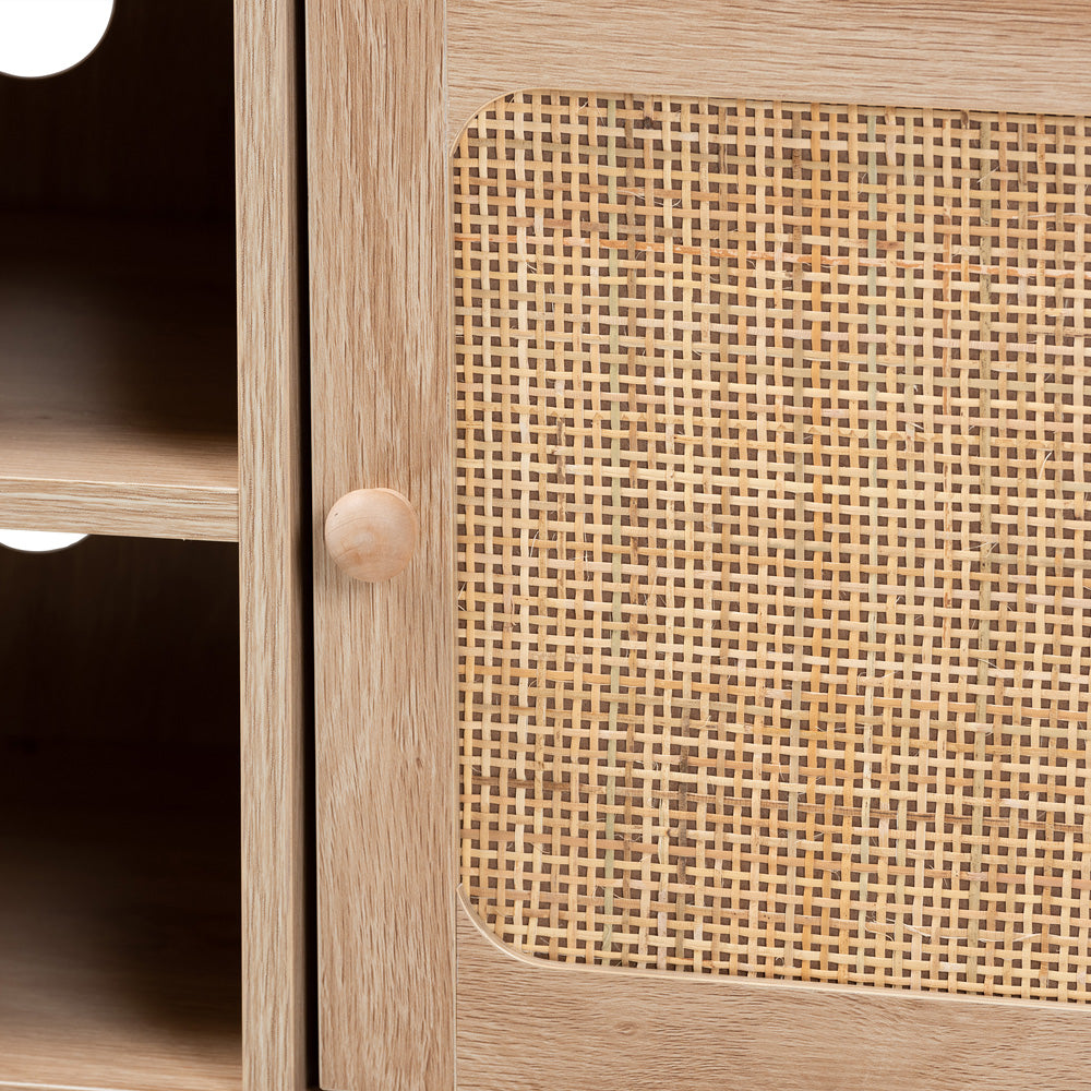 bali & pari - Elsbeth TV Stand in Light Brown/Natural Brown - LC22040702-Rattan-TV Stand view 5