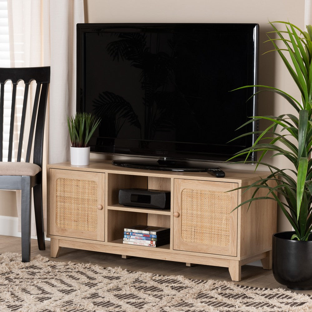 bali & pari - Elsbeth TV Stand in Light Brown/Natural Brown - LC22040702-Rattan-TV Stand view 8