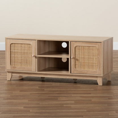 bali & pari - Elsbeth TV Stand in Light Brown/Natural Brown - LC22040702-Rattan-TV Stand view 9