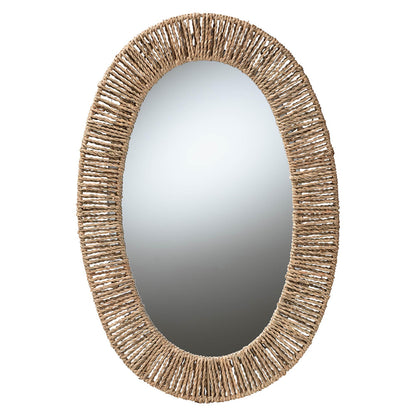 bali & pari - Elwyn Mirror in Natural Brown - F232-FT27-Seagrass-Mirror view 1