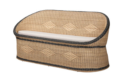 bali & pari  - Emiliana Loveseat - Emiliana-Natural-Rattan-Cushion-LS view 1